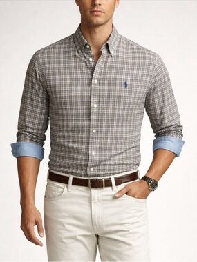 Polo Ralph Lauren Luxury Twill Plaid Button Down Shirt – $168 Retail